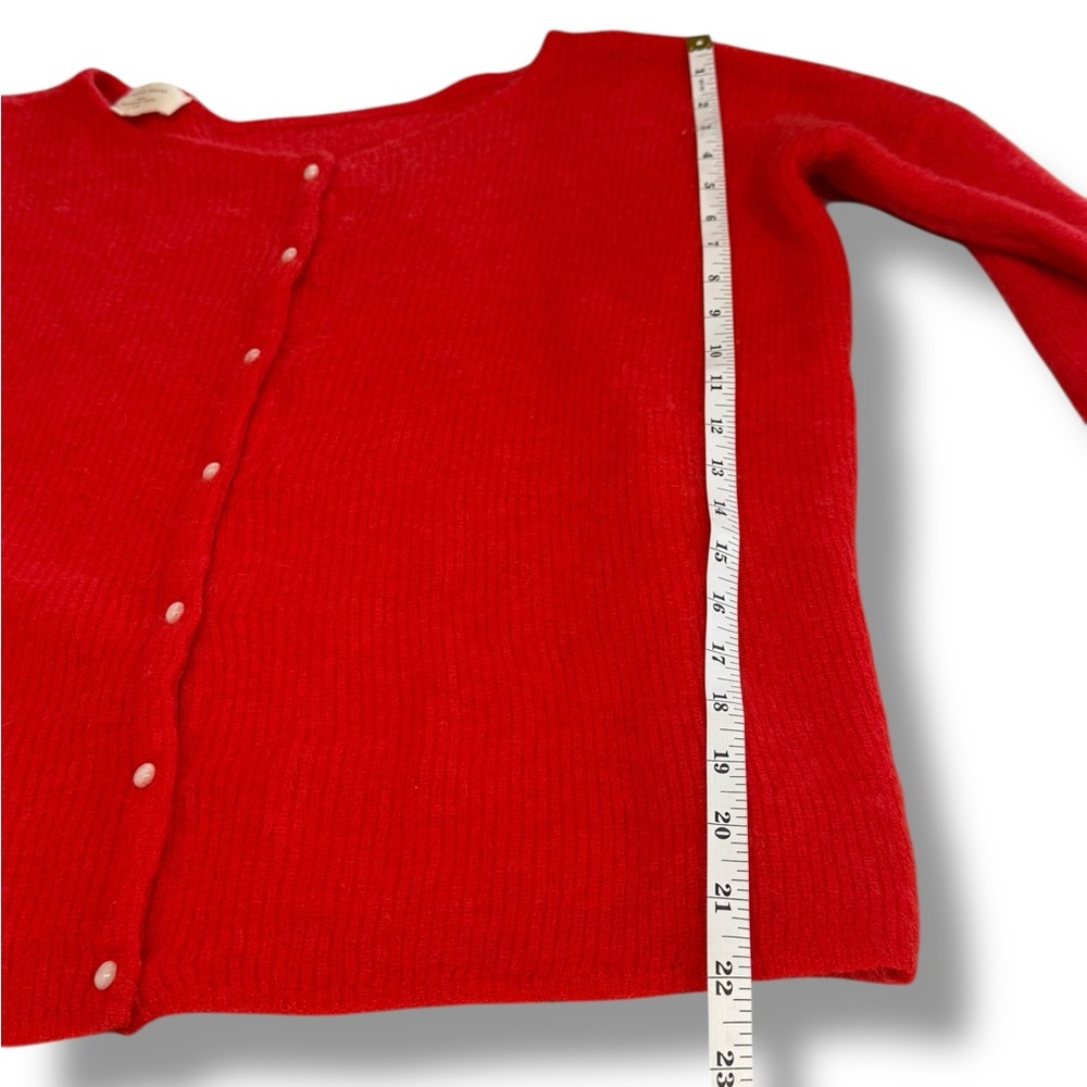 Sezane Gaspars Red Button Soft Cardigan Mohair Alpaca Sz M - Picture 7 of 11